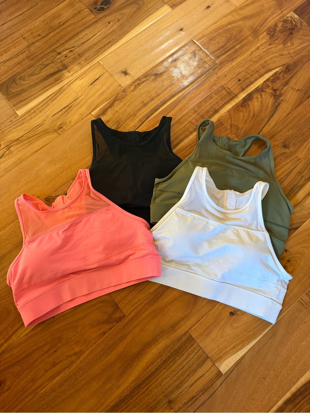 ZYIA All-Star Lot of 4 Women’s High-Neck Sports Bra - Black, Pink, Olive, White